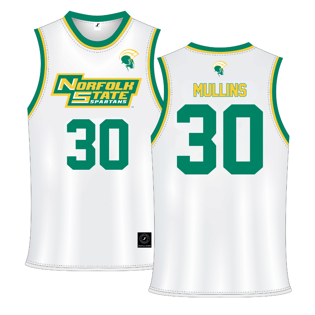 Norfolk State University White Basketball Jersey - #30 Paris Mullins