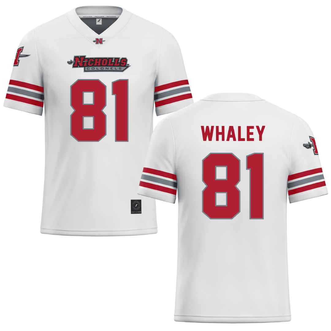 Nicholls State University White Football Jersey - #81 Treylin Whaley