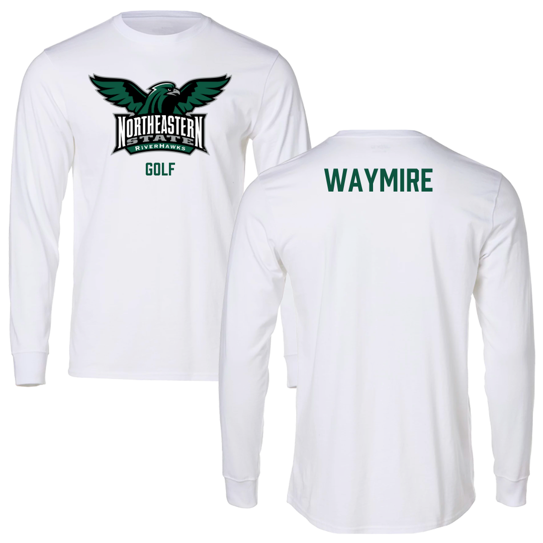 Northeastern State University Golf White Long Sleeve - Cole Waymire