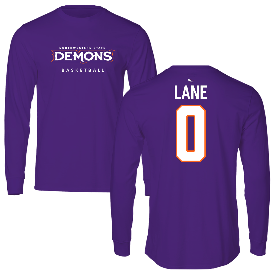 Northwestern State University Basketball Purple Demons Performance Long Sleeve - #0 Jimel Lane