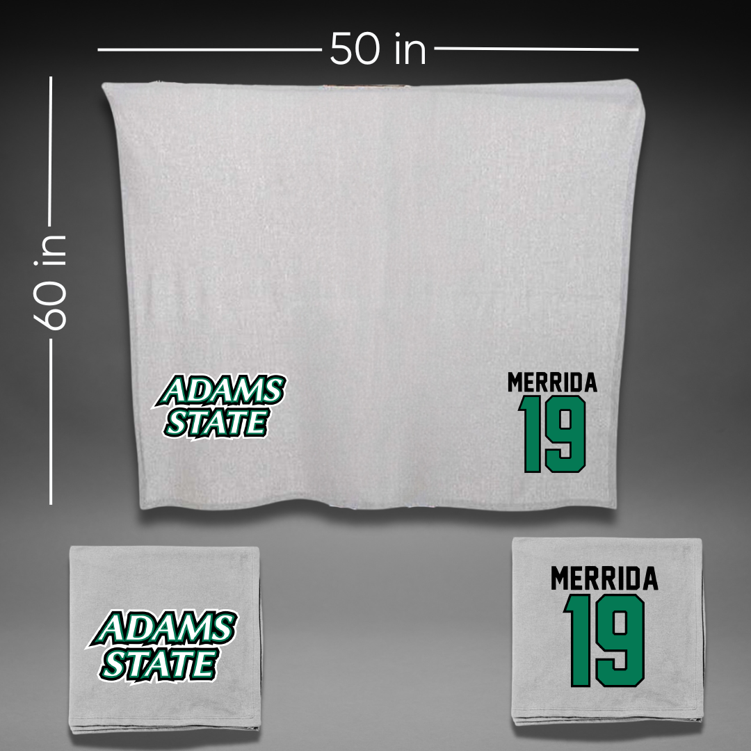 Adams State University Football Gray Blanket - #19 Ahmare Merrida