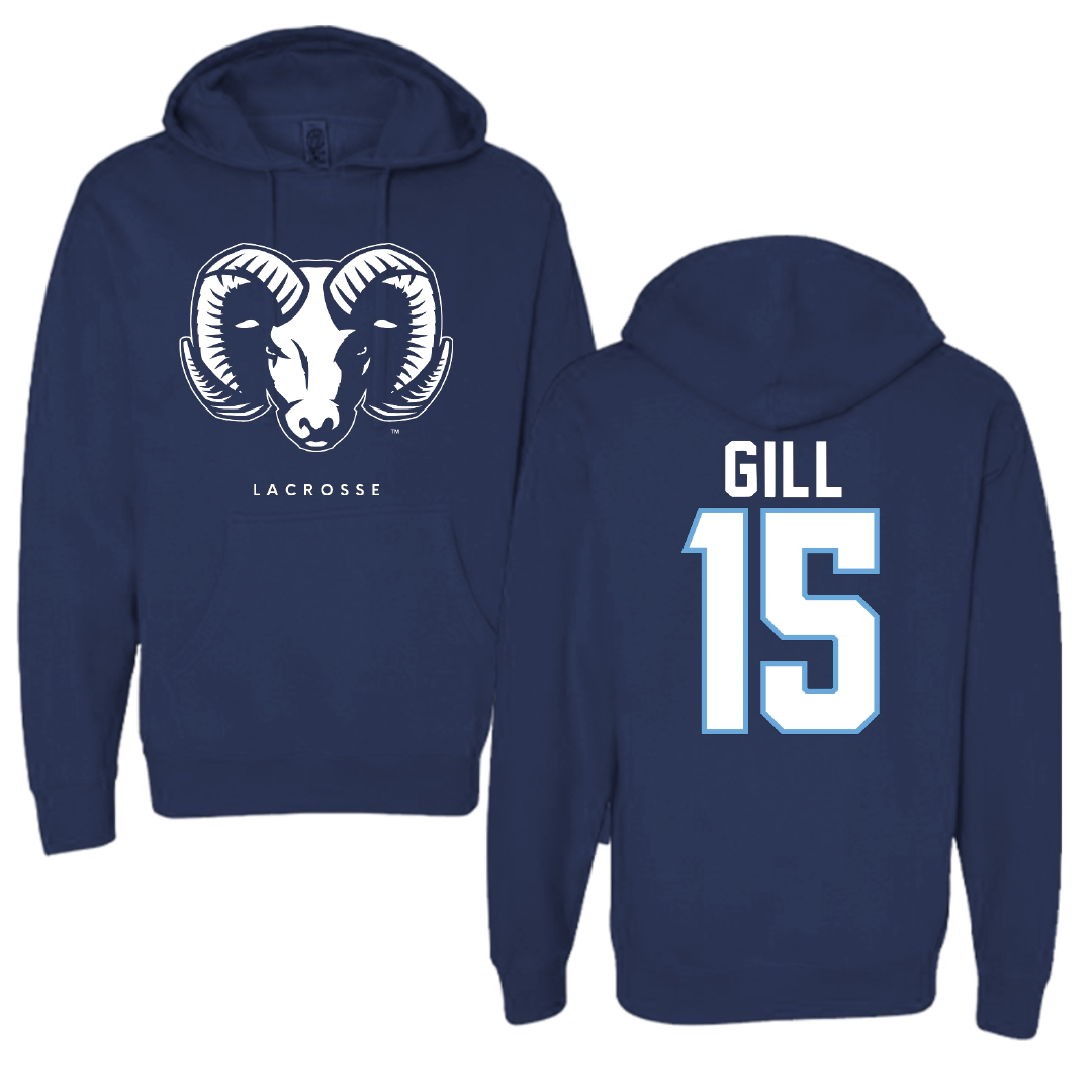 University of Rhode Island Lacrosse Navy Hoodie - #15 Izze Gill