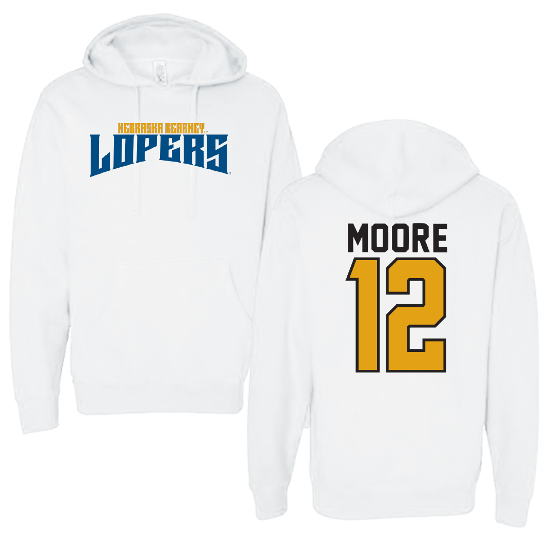 University of Nebraska at Kearney Basketball White Classic Hoodie - #12 Samantha Moore