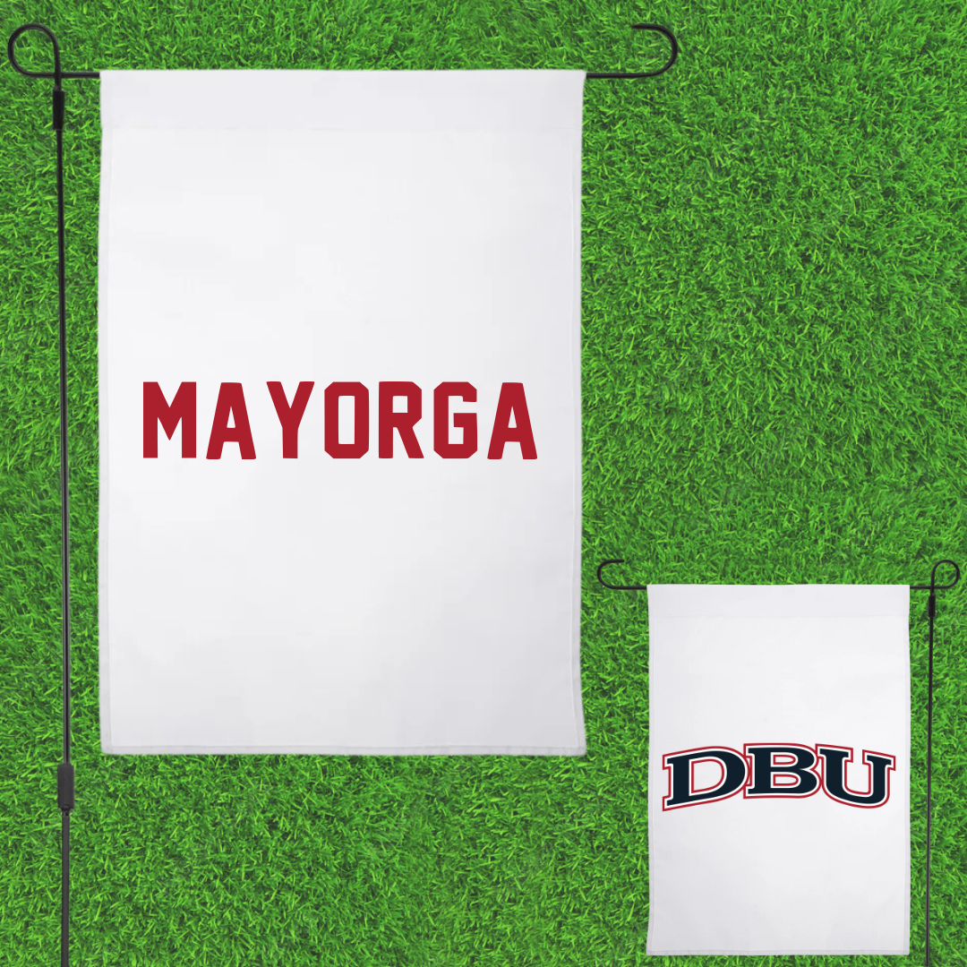 Dallas Baptist University Tennis White Garden Flag - Edgar Mayorga
