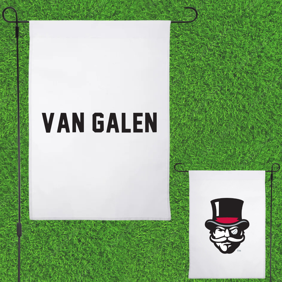 Austin Peay State University Tennis White Garden Flag - Bodi Van Galen
