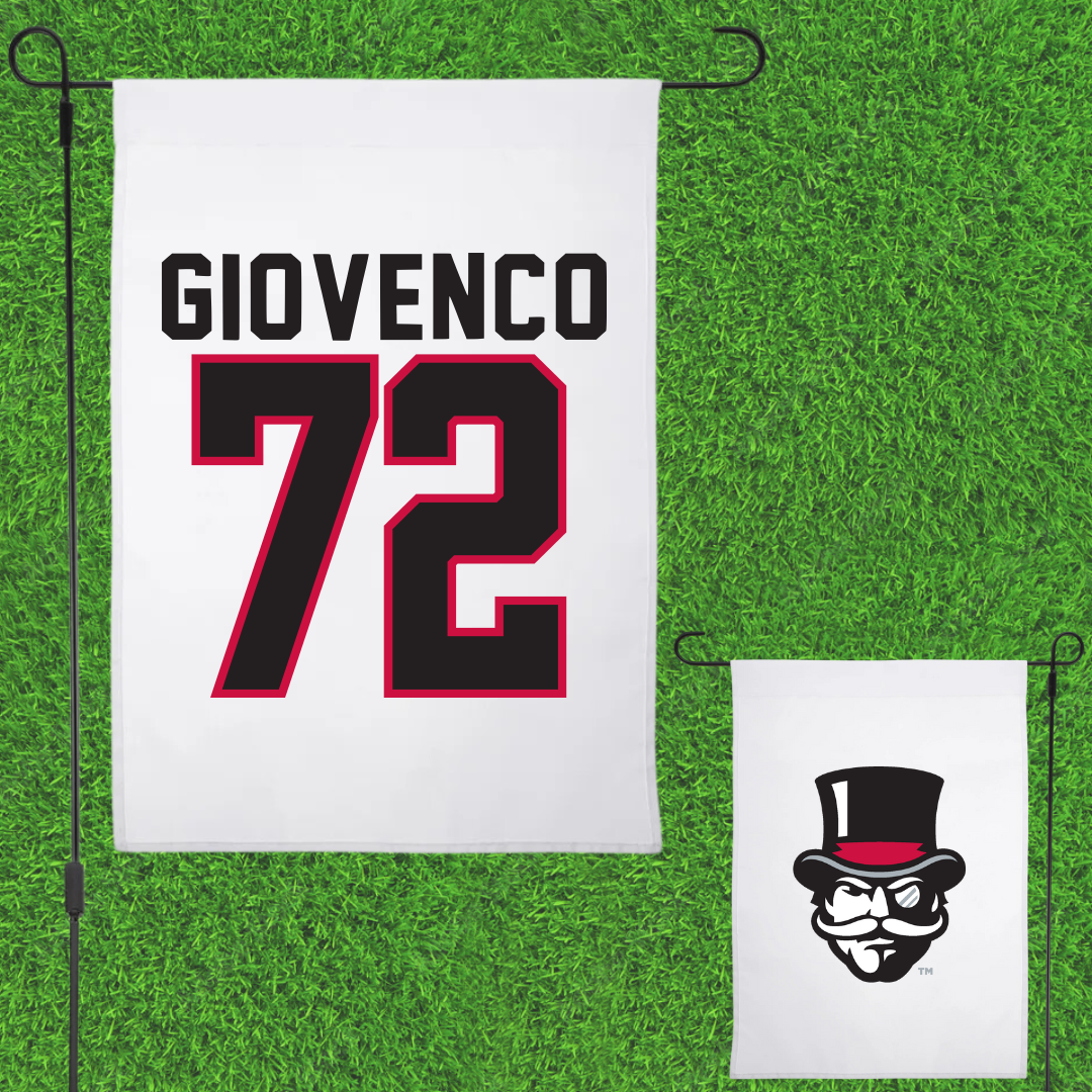 Austin Peay State University Football White Garden Flag - #72 Jaiden Giovenco