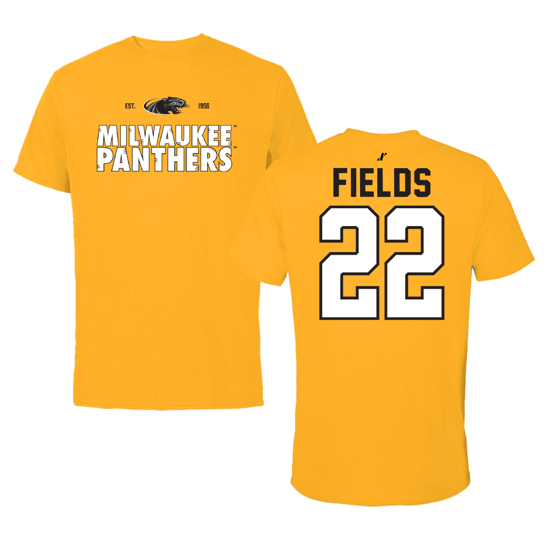 University of Wisconsin-Milwaukee Basketball Gold General Performance Tee - #22 Faizon Fields