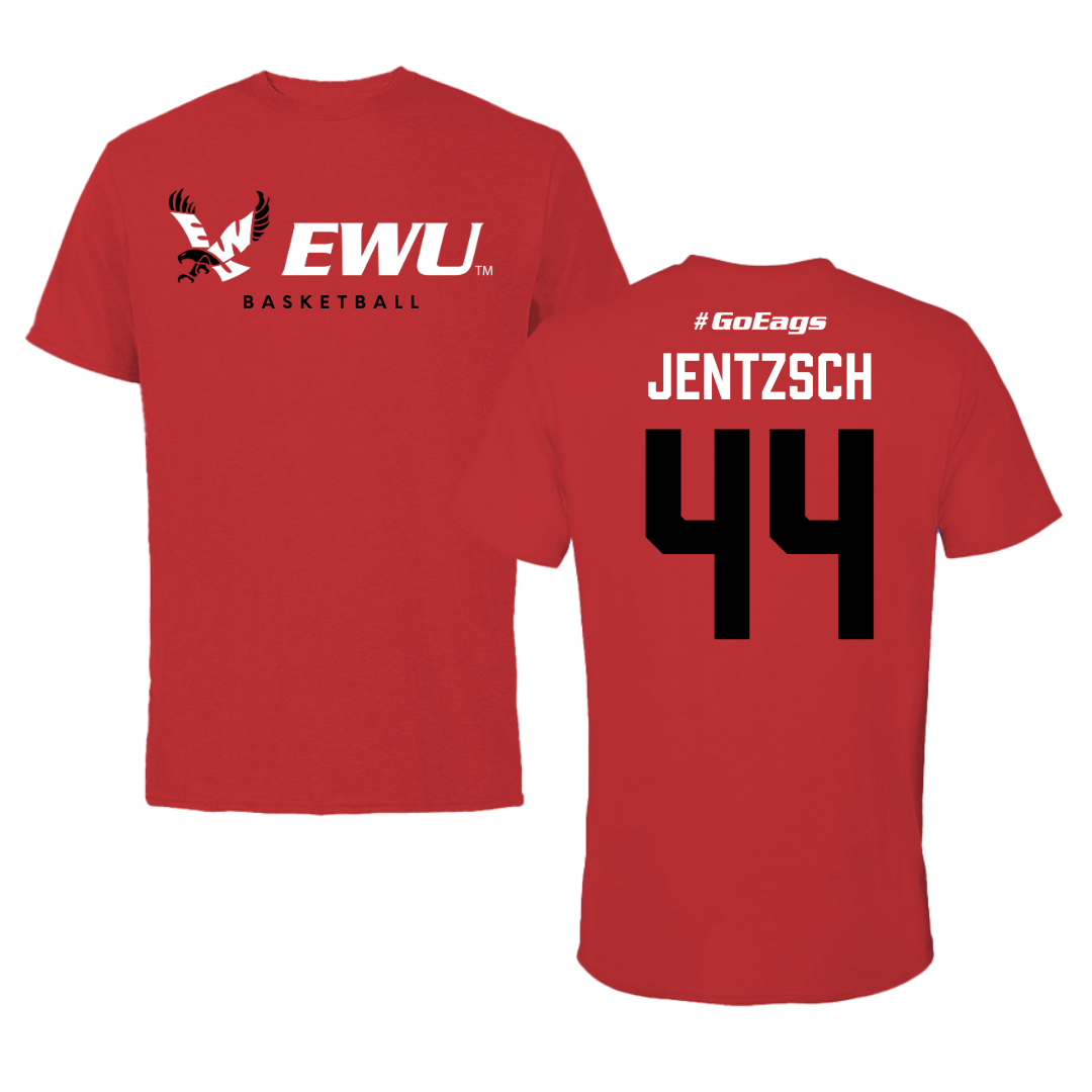 Eastern Washington University Basketball Red Block Tee - #44 Camille Jentzsch