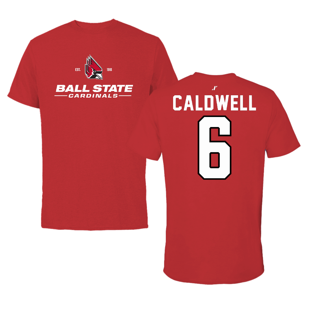 Ball State University Soccer Red General Performance Tee - #6 Delaney Caldwell