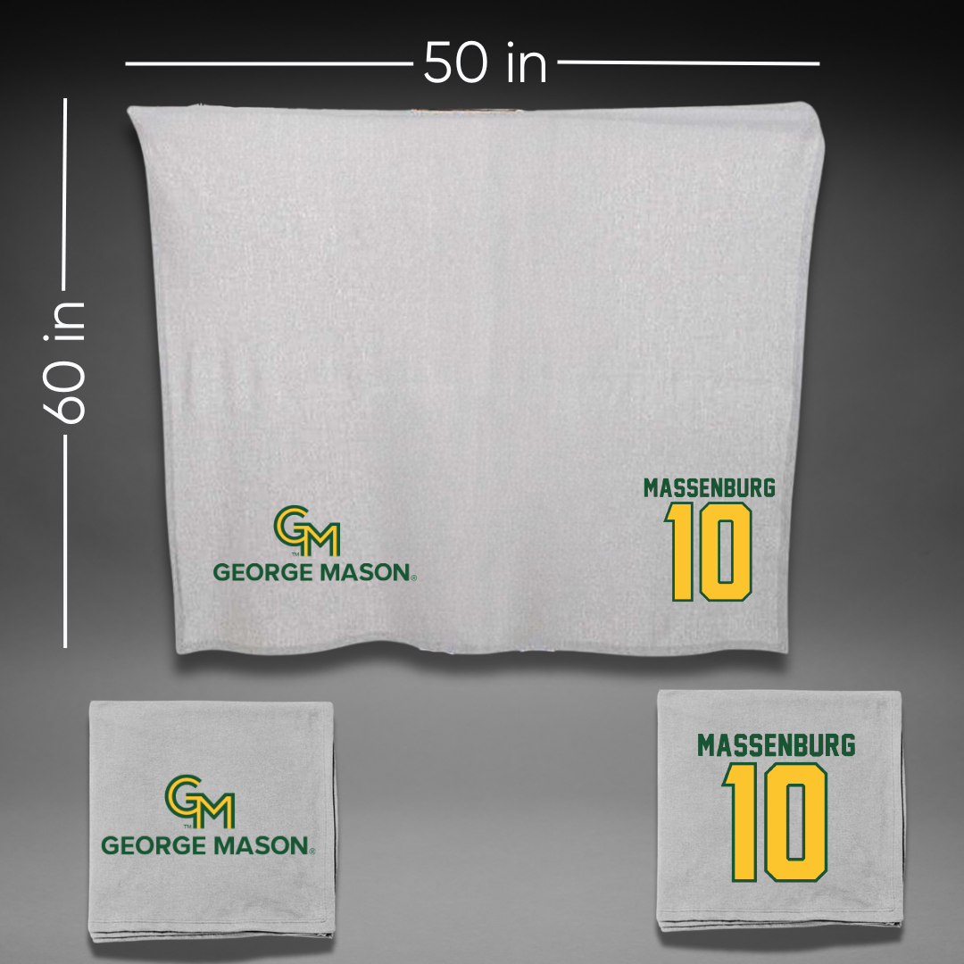 George Mason University Basketball Gray Blanket - #10 Trinity Massenburg
