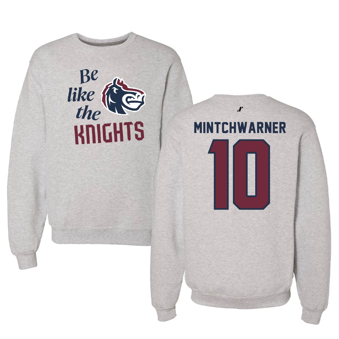 Fairleigh Dickinson University-Metropolitan Campus Lacrosse Light Gray Be Like Us Crewneck - #10 Lane Mintchwarner