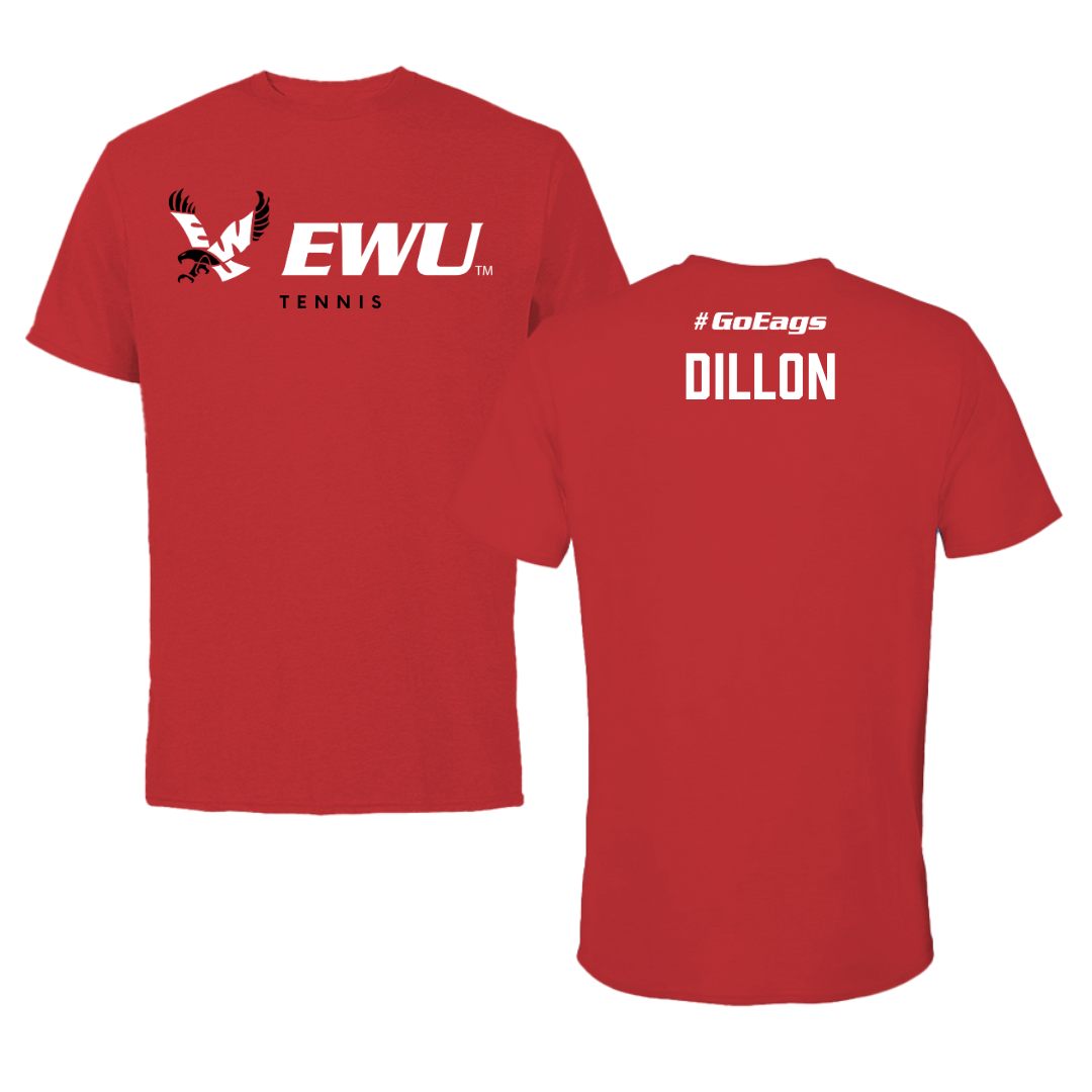 Eastern Washington University Tennis Red Block Tee - Drew Dillon