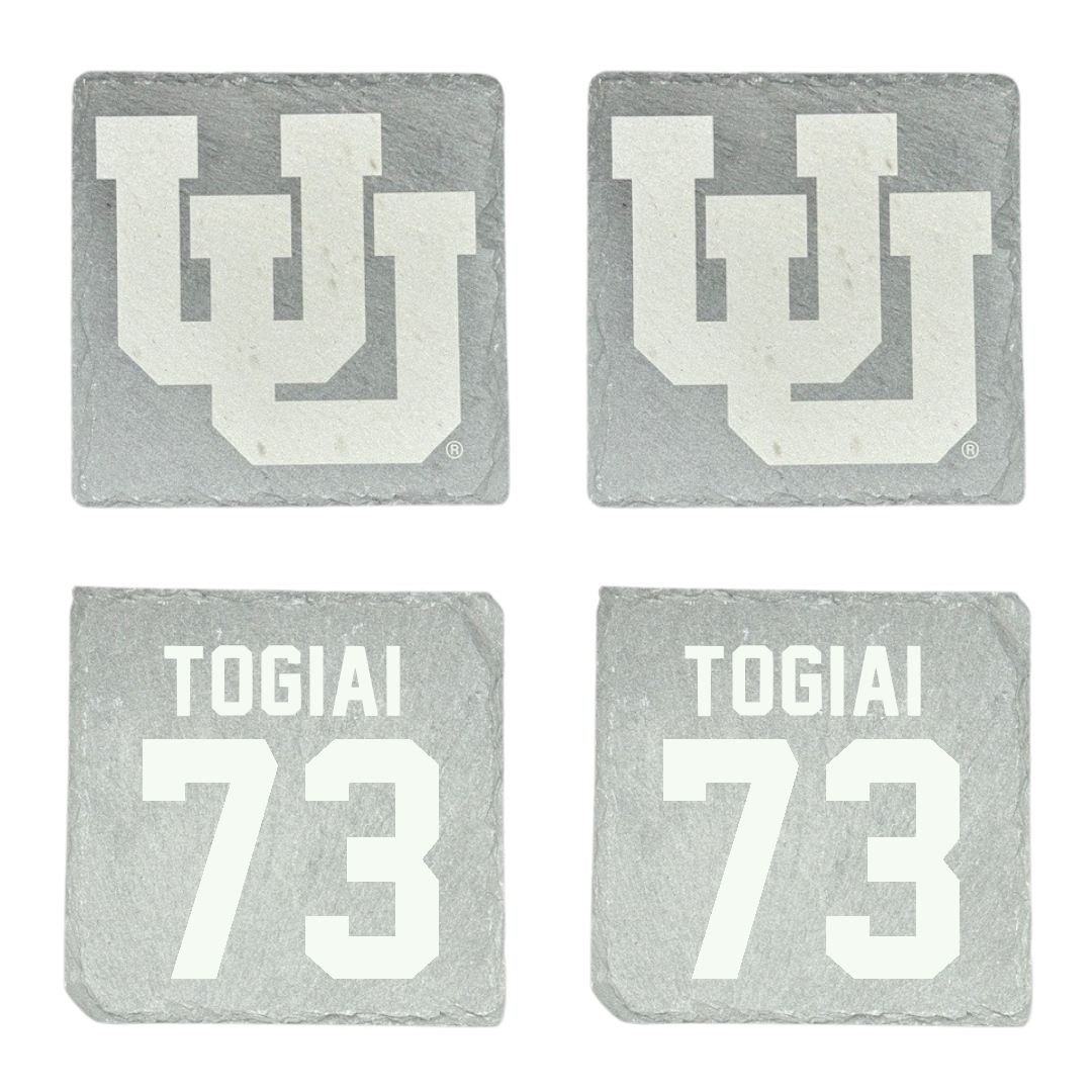 University of Utah Football Stone Coaster (4 Pack)  - #73 Tanoa Togiai
