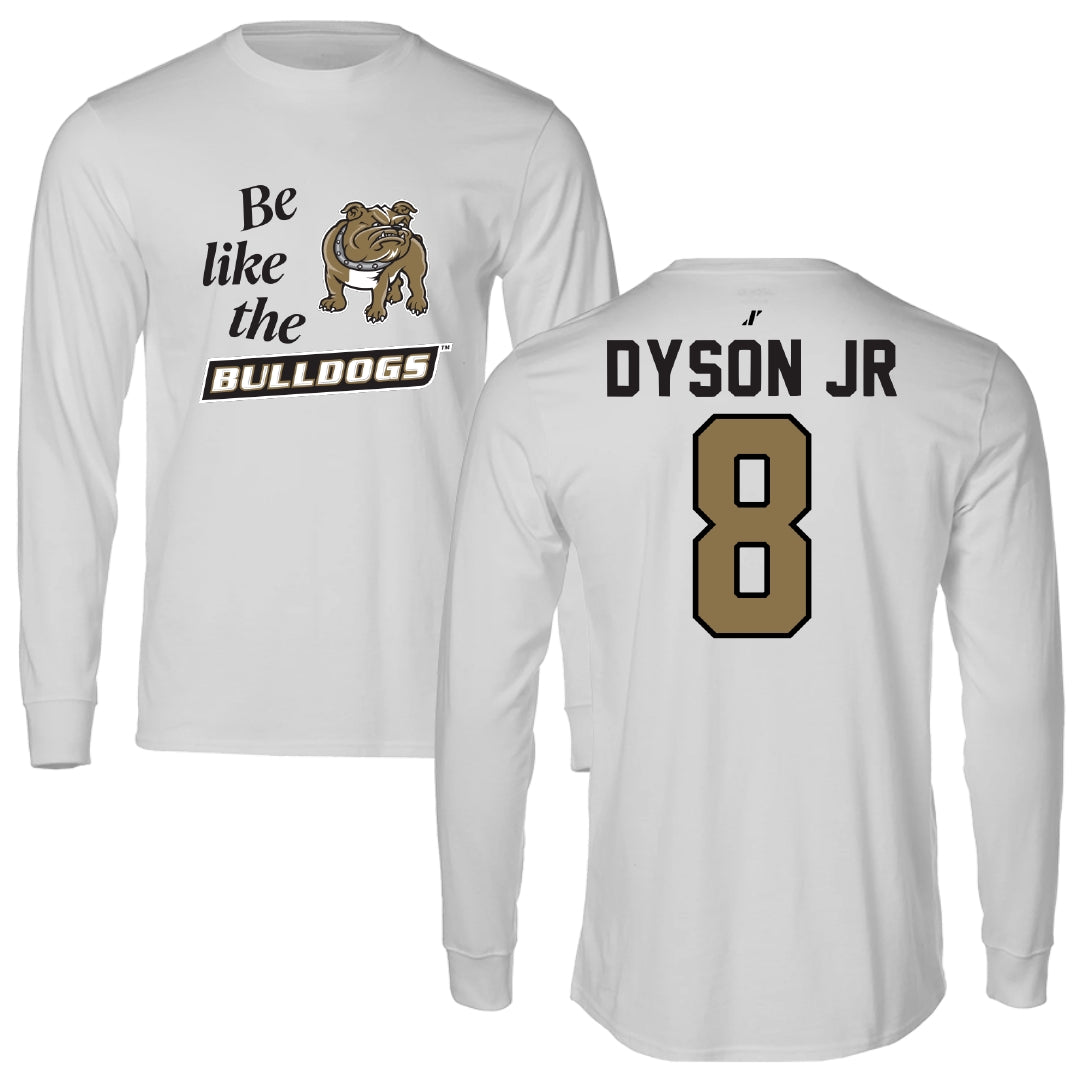 Bryant University Football Light Gray Be Like Us Performance Long Sleeve - #8 Kenny Dyson Jr