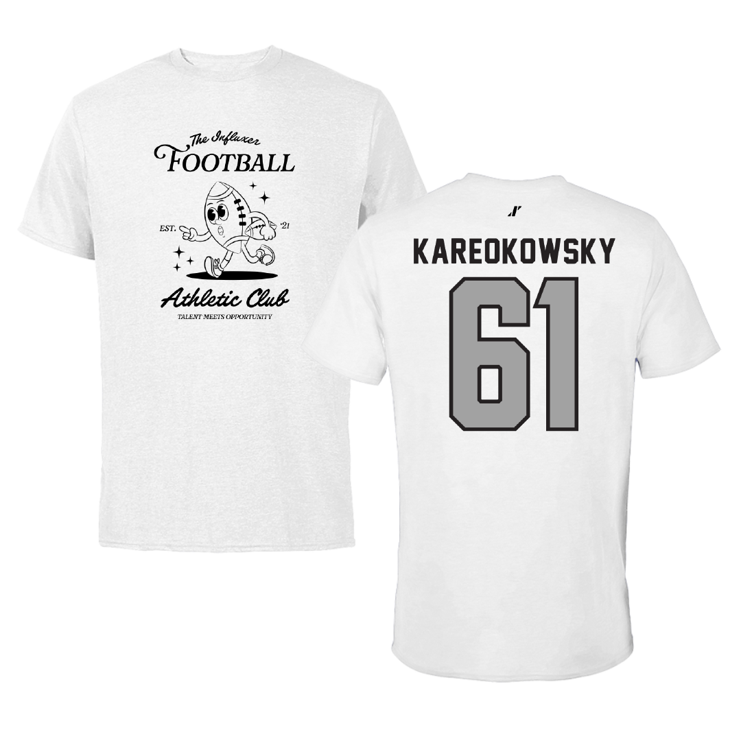 Football White Influxer Athletic Club Tee - #61 Holden Kareokowsky