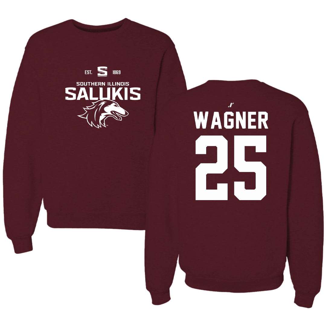 Southern Illinois University at Carbondale Football Maroon General Crewneck - #25 Kayleb Wagner