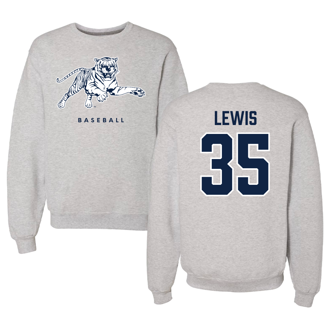 Jackson State University Baseball Gray Crewneck - #35 CJ Lewis