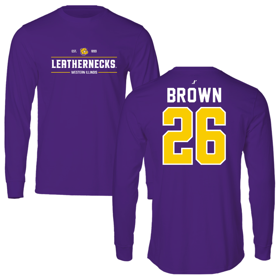 Western Illinois University Softball Purple General Performance Long Sleeve - #26 Payton Brown
