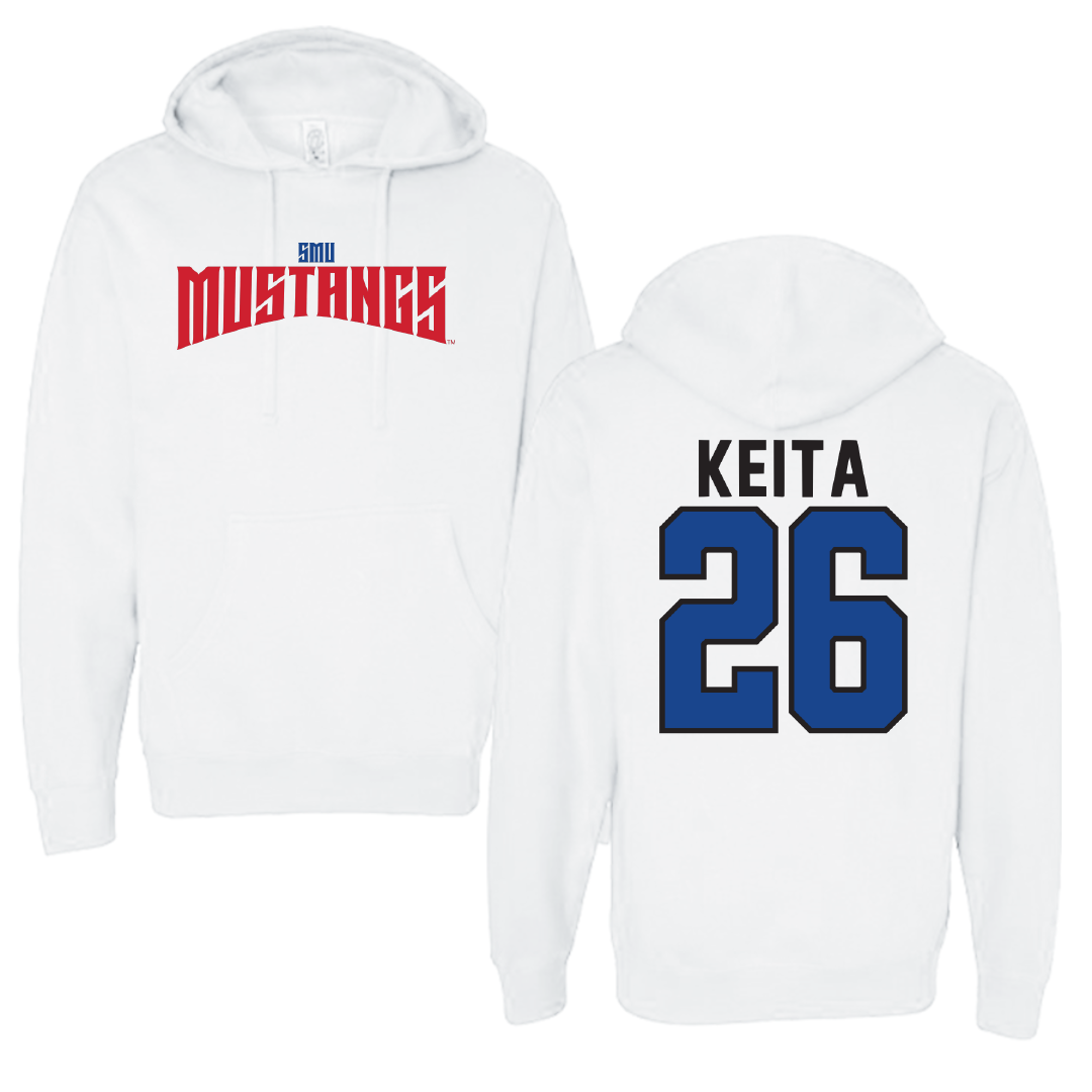 Southern Methodist University Soccer White Classic Hoodie - #26 Ibrahim Keita