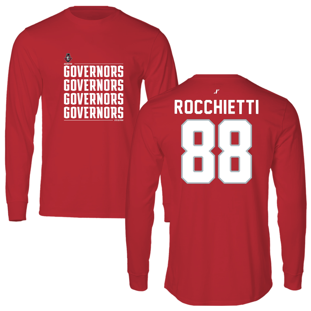 Austin Peay State University Football Red General Long Sleeve - #88 Corey Rocchietti
