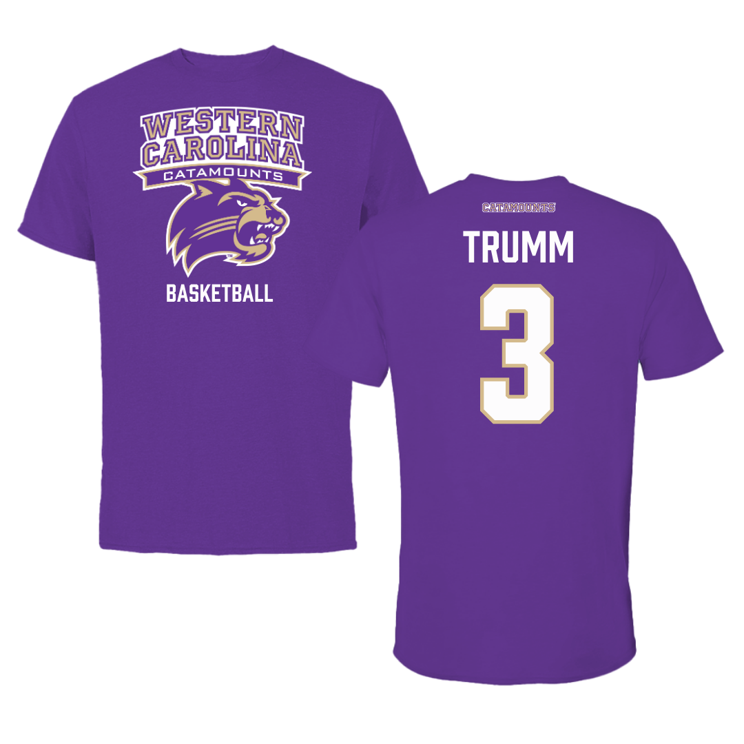 Western Carolina University Basketball Purple Tee - #3 Reagan Trumm