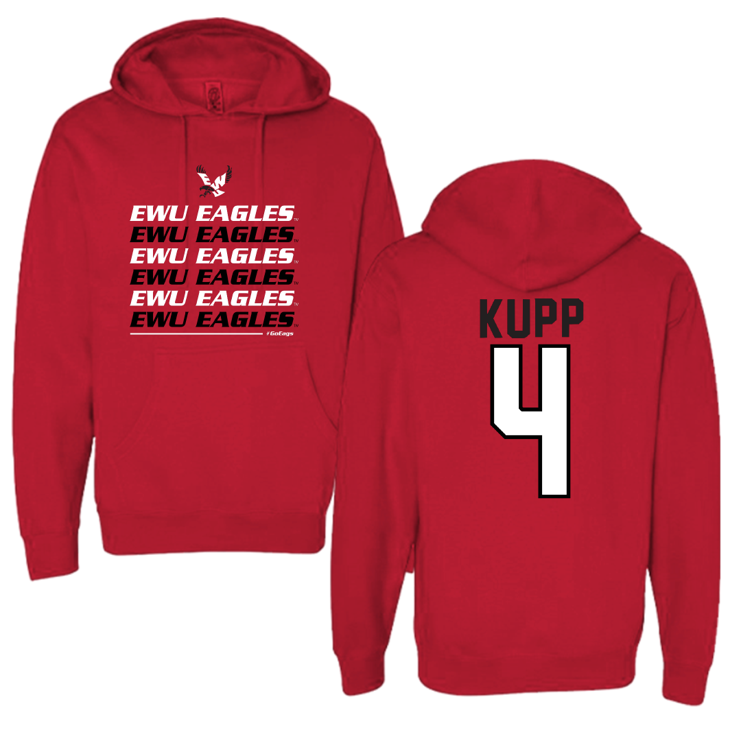 Eastern Washington University Soccer Red General Hoodie - #4 Katrina Kupp