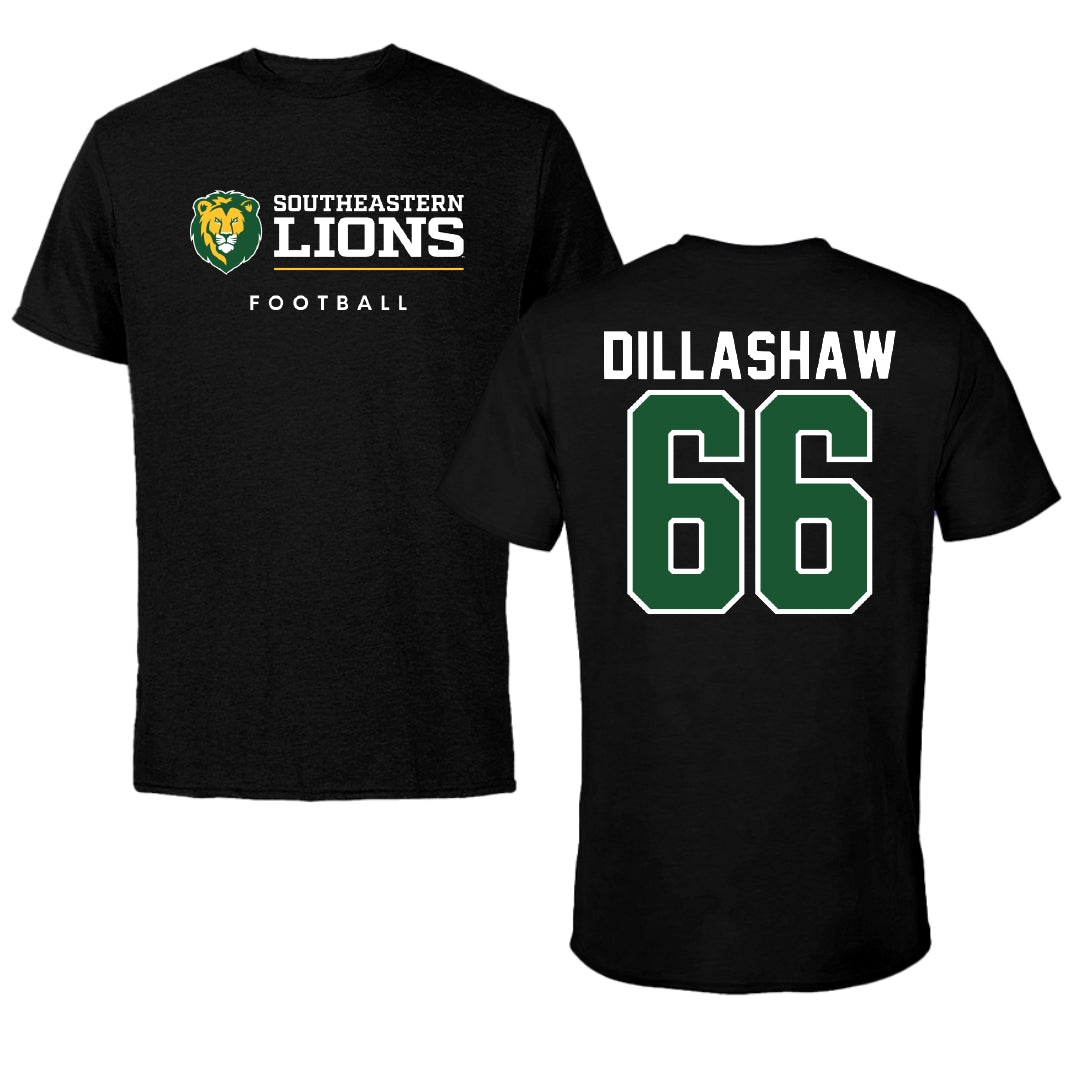 Southeastern Louisiana University Football Black Performance Tee - #66 Carson Dillashaw