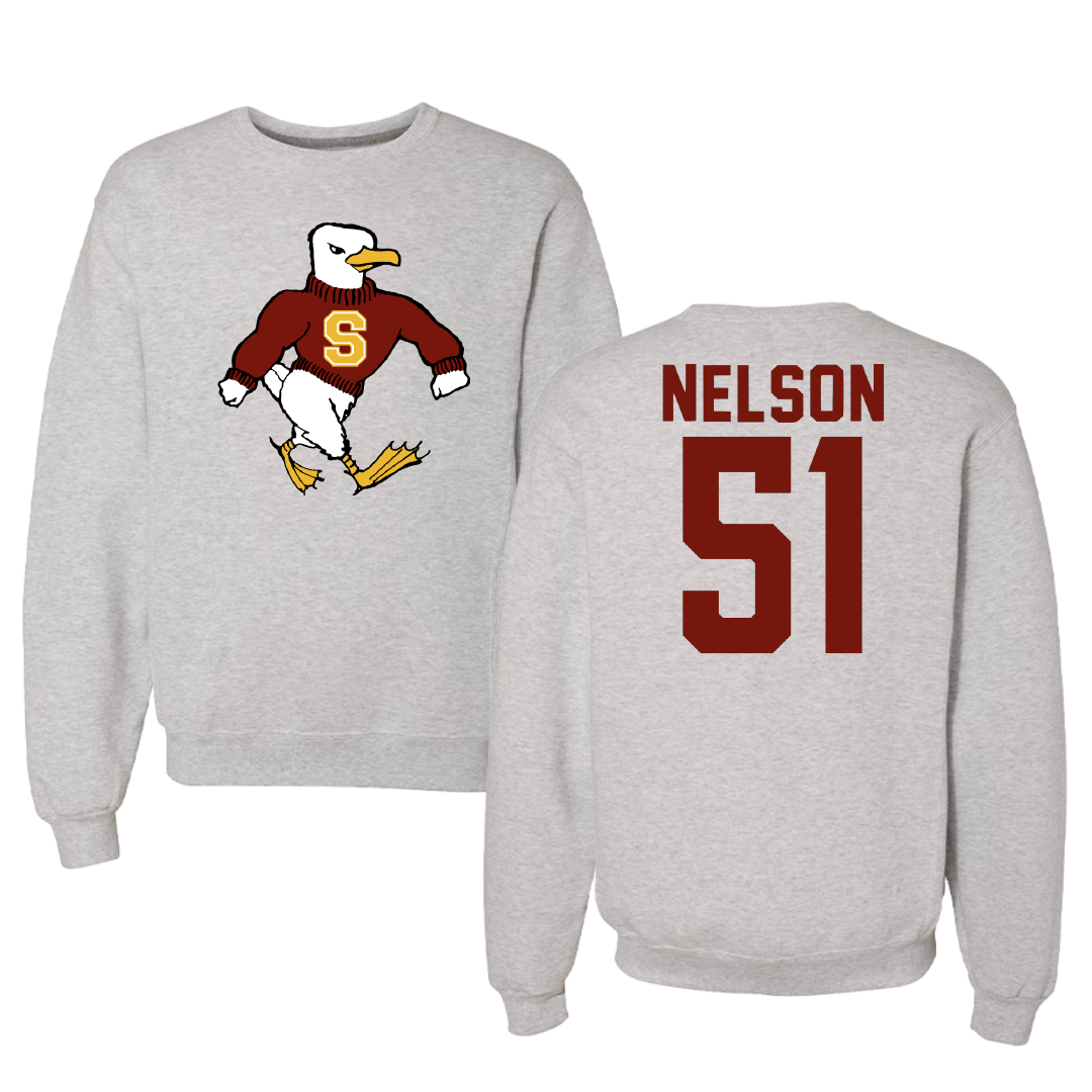 Salisbury University Football Gray Crewneck - #51 Matt Nelson