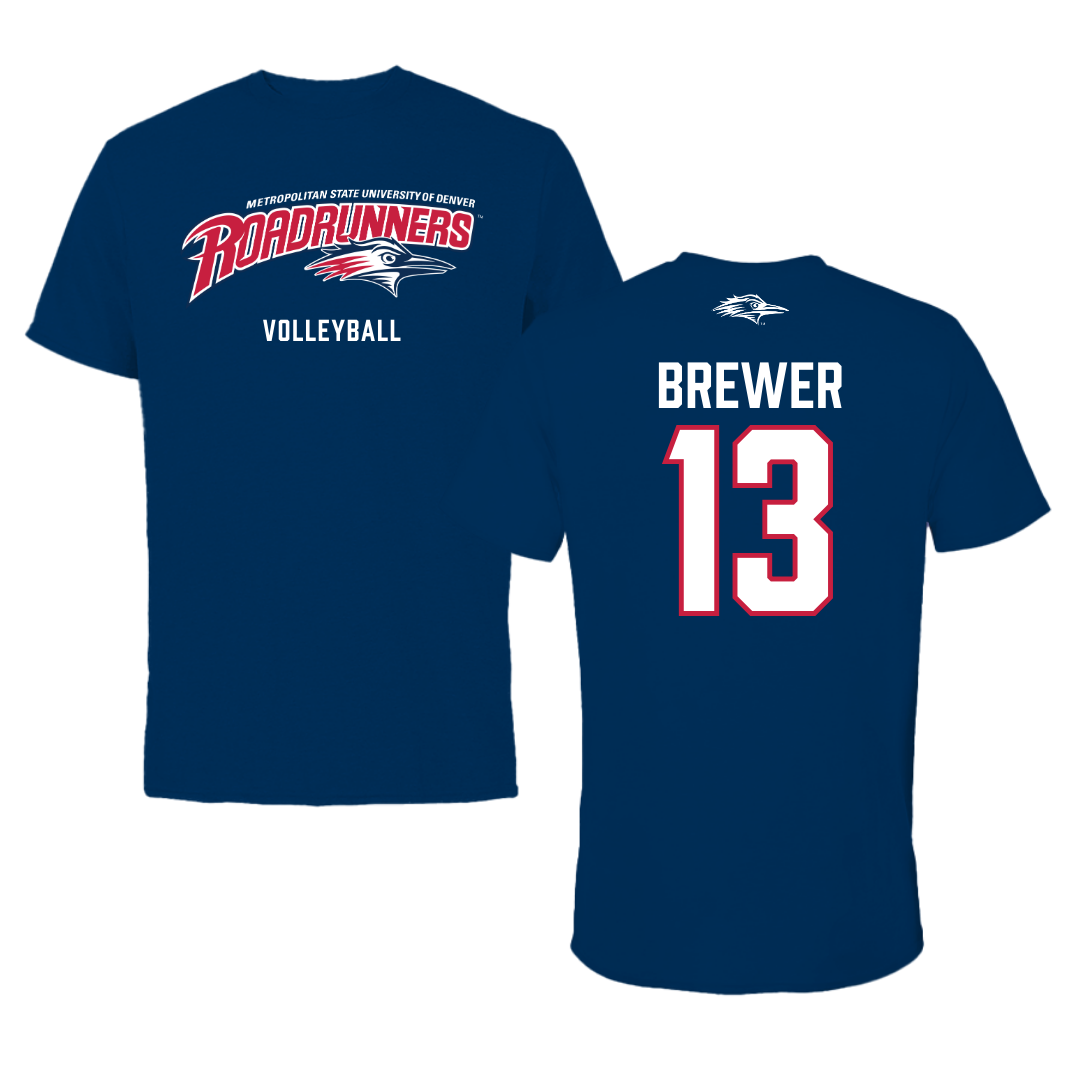 Metropolitan State University of Denver Volleyball Navy Tee - #13 GabriElle Brewer