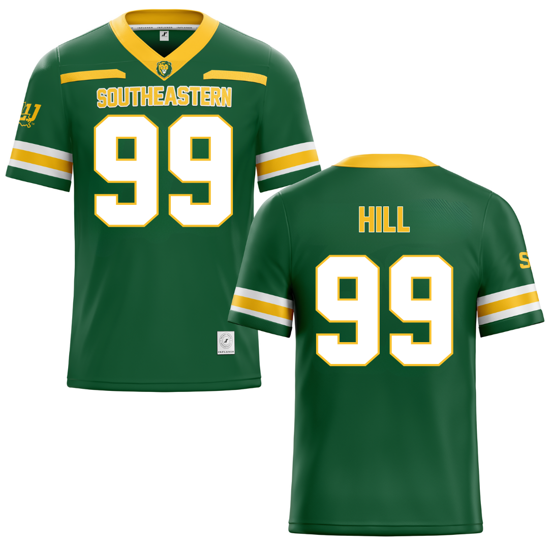 Southeastern Louisiana University Green Football Jersey - #99 Charles Hill