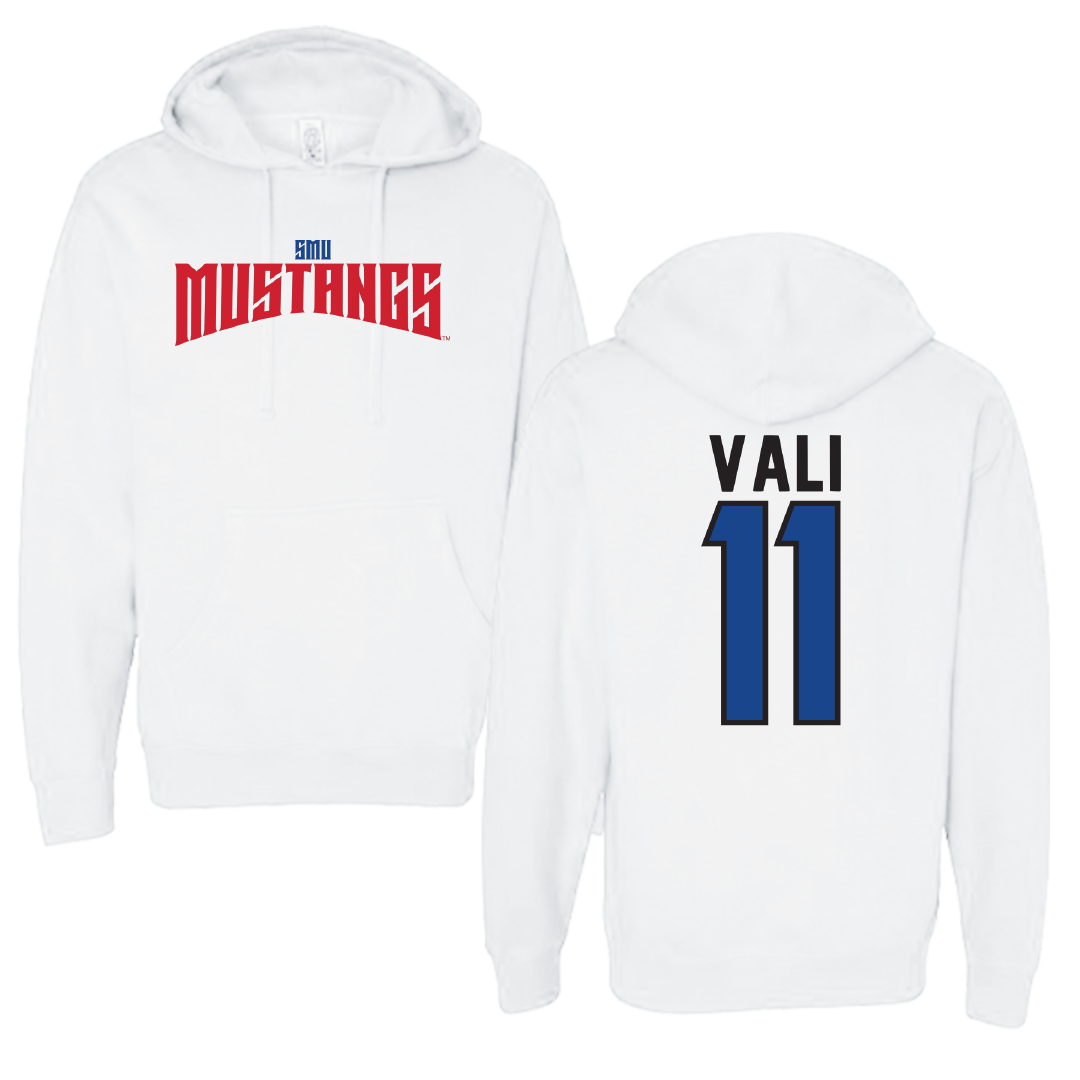 Southern Methodist University Soccer White Classic Hoodie - #11 Addison Vali