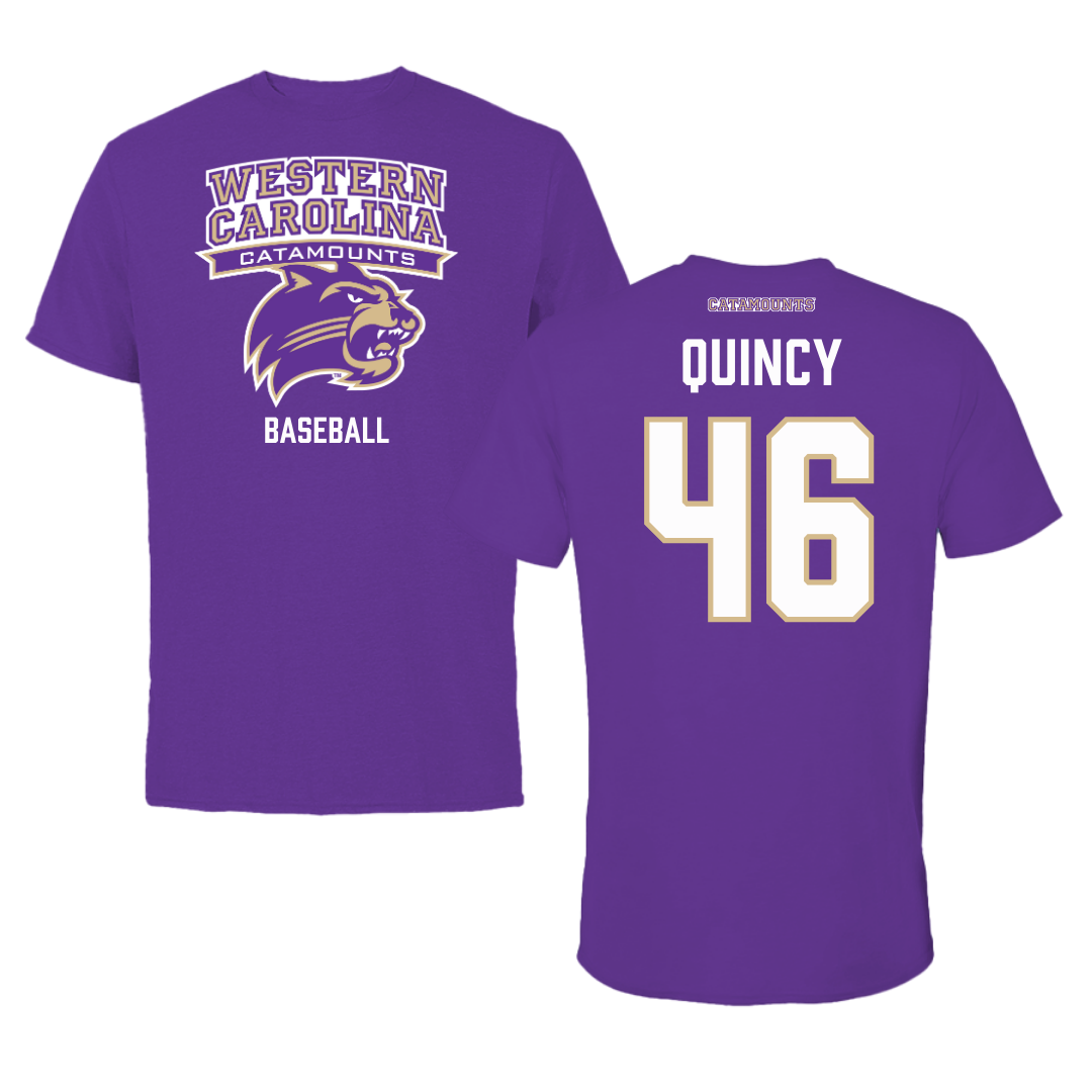Western Carolina University Baseball Purple Tee - #46 Adam Quincy