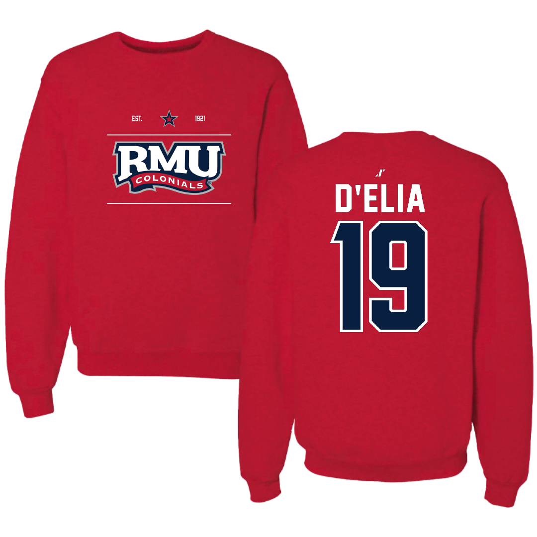 Robert Morris University Ice Hockey Red General Crewneck - #19 Thalia D'Elia