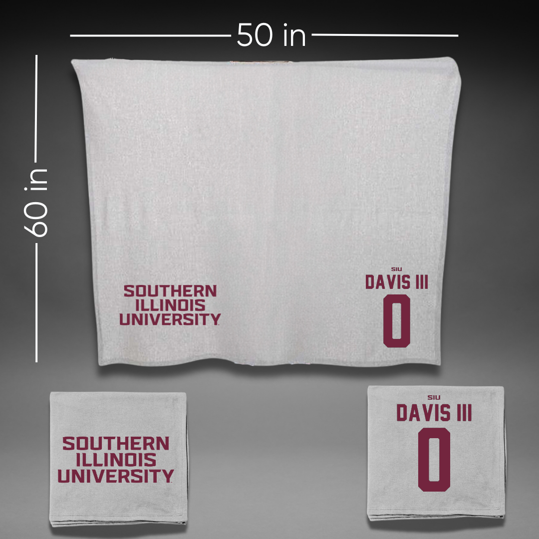 Southern Illinois University at Carbondale Football Gray Blanket - #0 Vinson Davis III