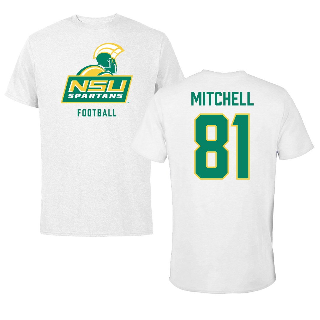 Norfolk State University Football White Performance Tee - #81 Elyjah Mitchell