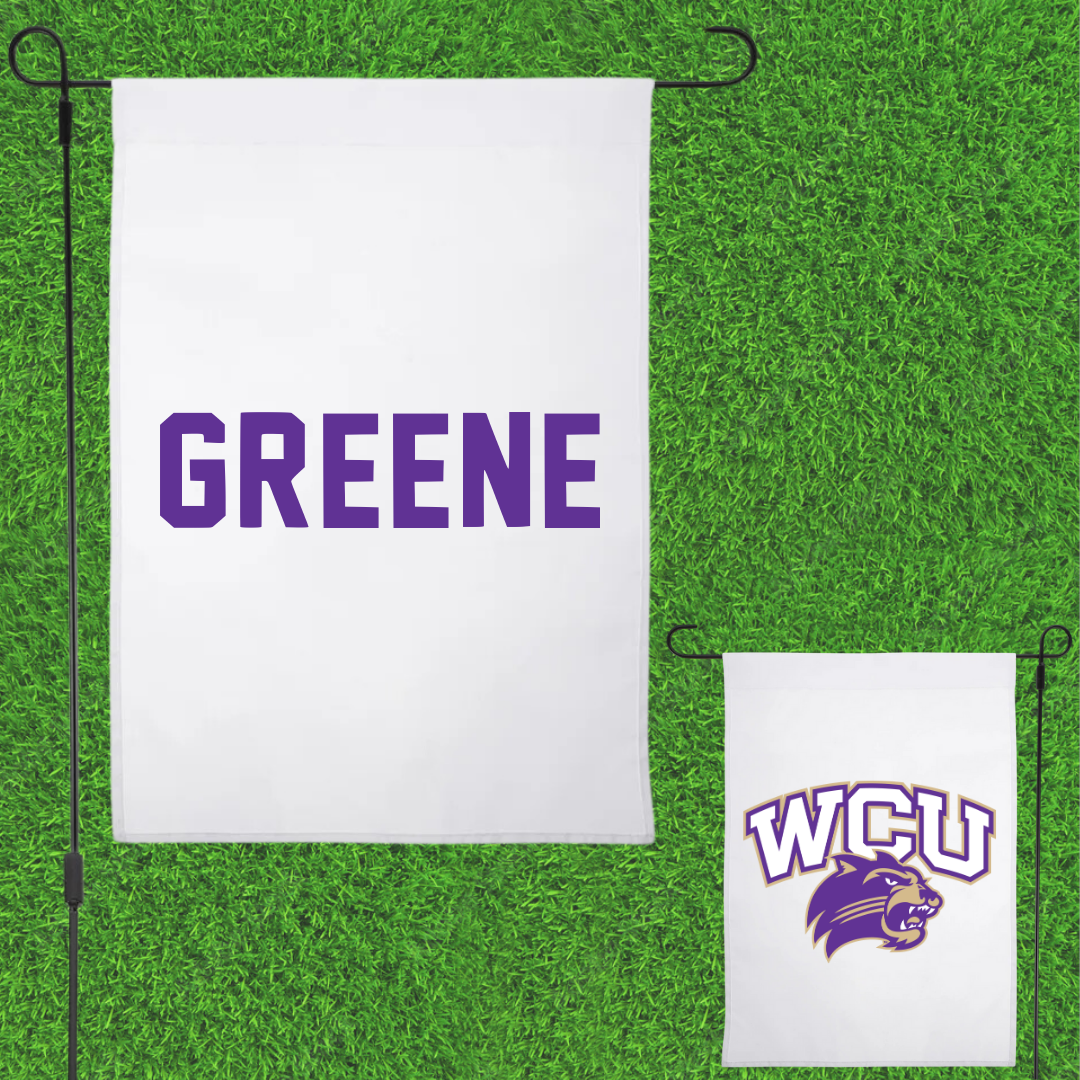 Western Carolina University TF and XC White Garden Flag - Jasmine Greene