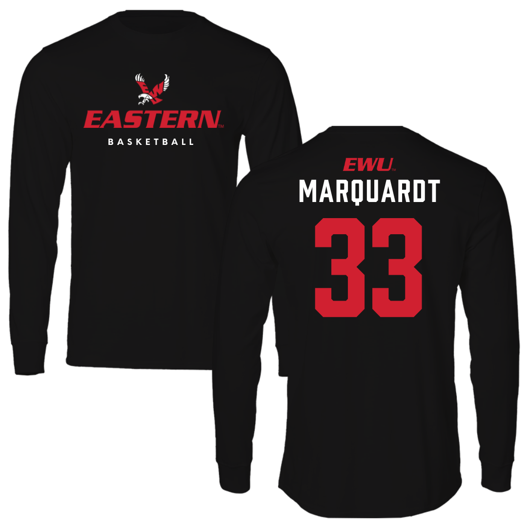 Eastern Washington University Basketball Black Eastern Long Sleeve - #33 Emmett Marquardt