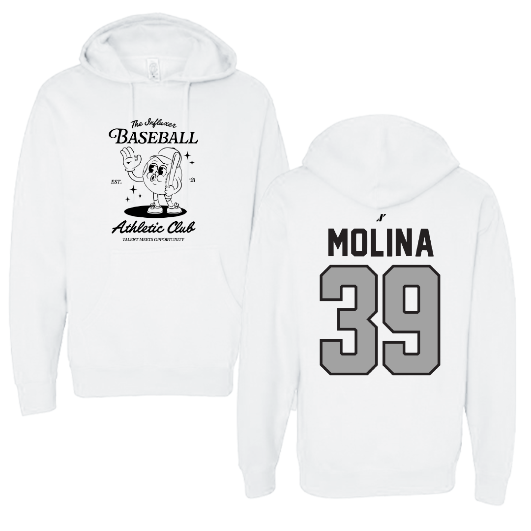 Baseball White Influxer Athletic Club Hoodie - #39 Matthew Molina