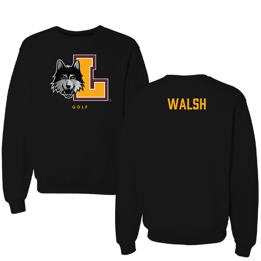 Loyola University-Chicago Golf Black Mascot Crewneck - Zach Walsh