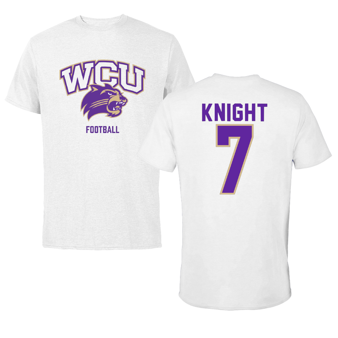 Western Carolina University Football White Tee - #7 Malik Knight
