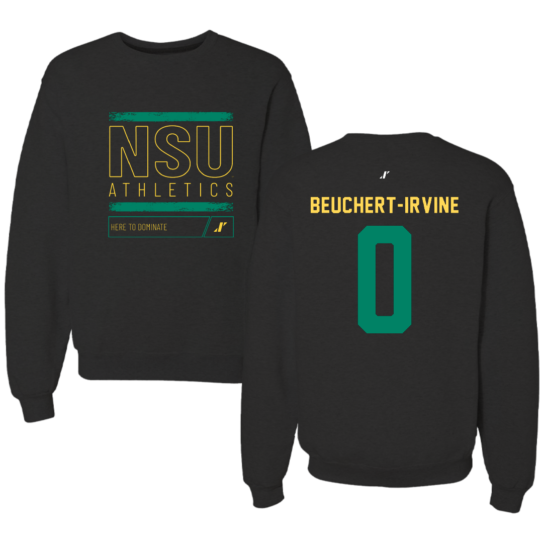 Norfolk State University Football Black Dominate Crewneck - #0 Sage Beuchert-Irvine