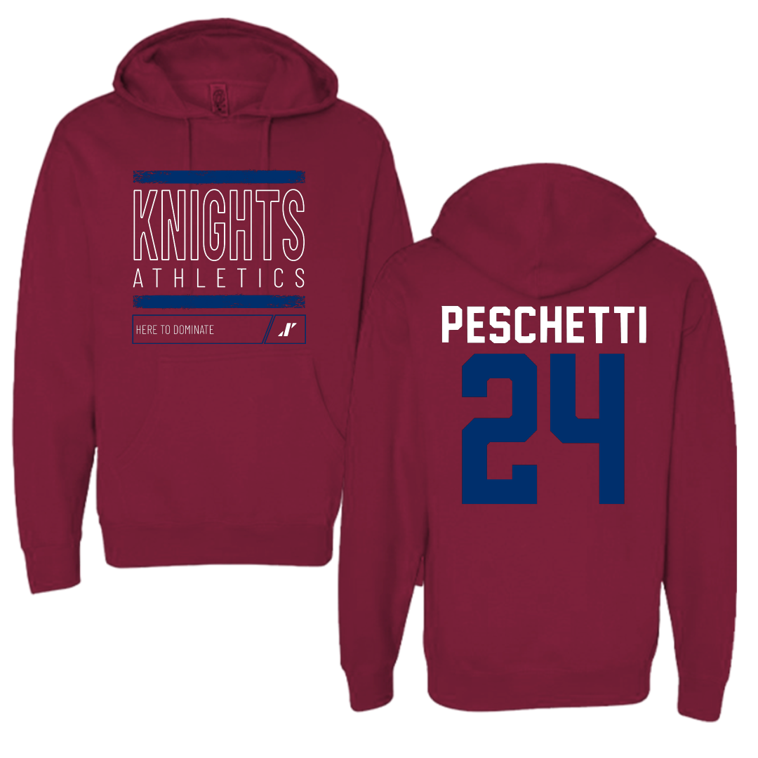 Fairleigh Dickinson University-Metropolitan Campus Soccer Maroon Dominate Hoodie - #24 Daniela Peschetti