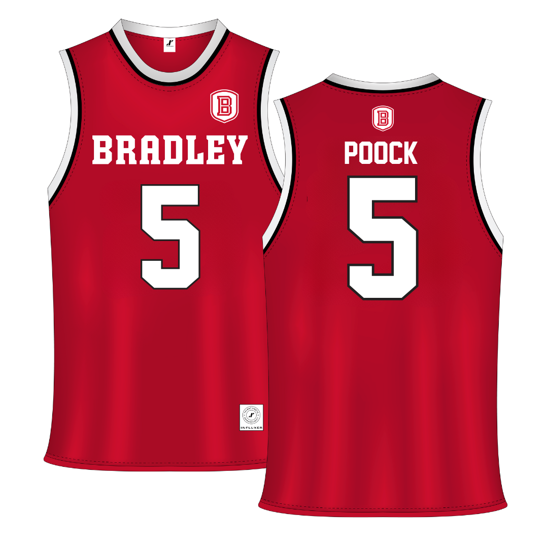 Bradley University Red Basketball Jersey - #5 Halli Poock