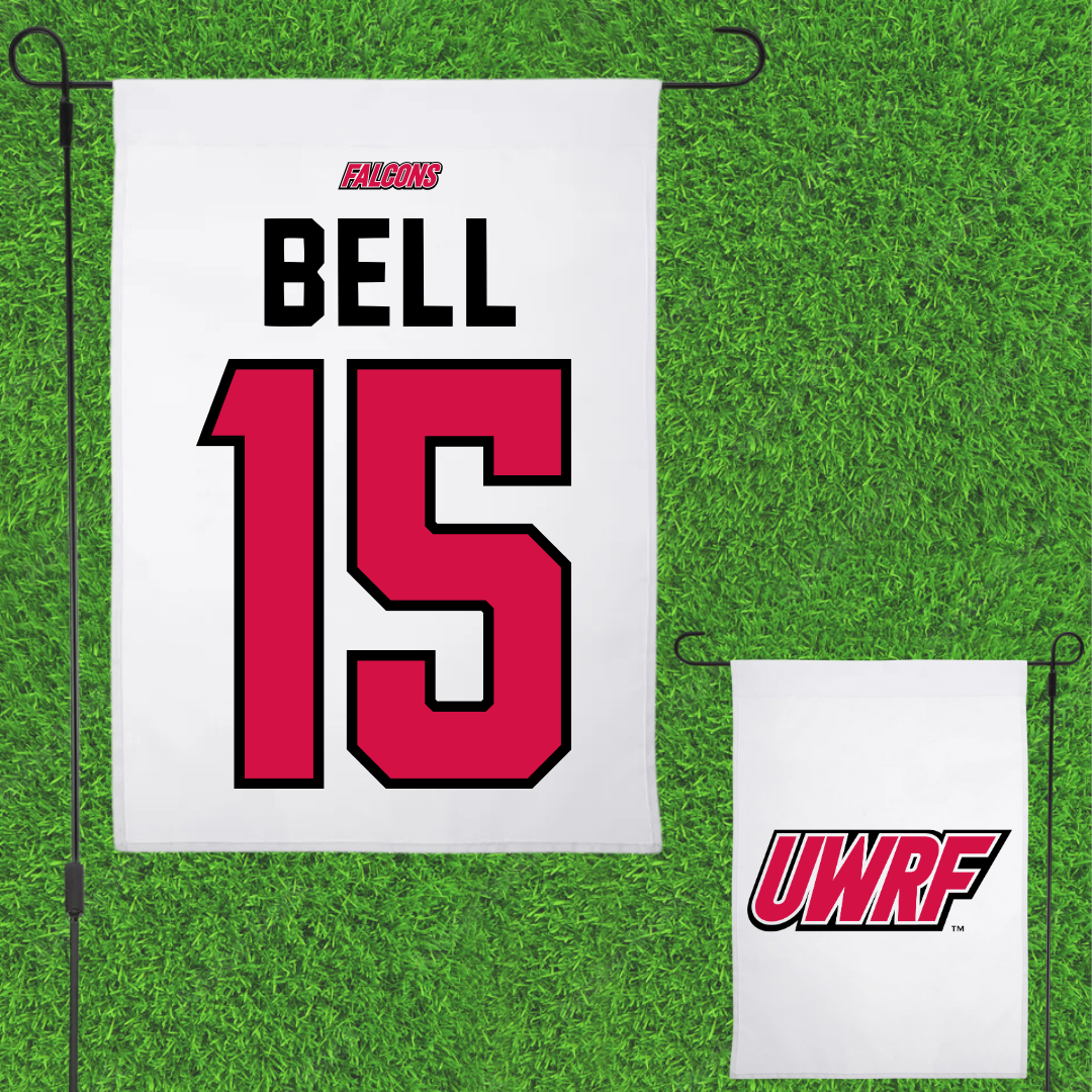 University of Wisconsin-River Falls Ice Hockey White Garden Flag - #15 Katherine Bell
