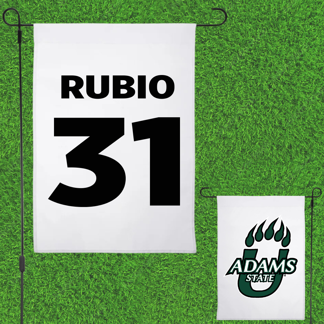 Adams State University Football White Garden Flag - #31 Miguel Rubio
