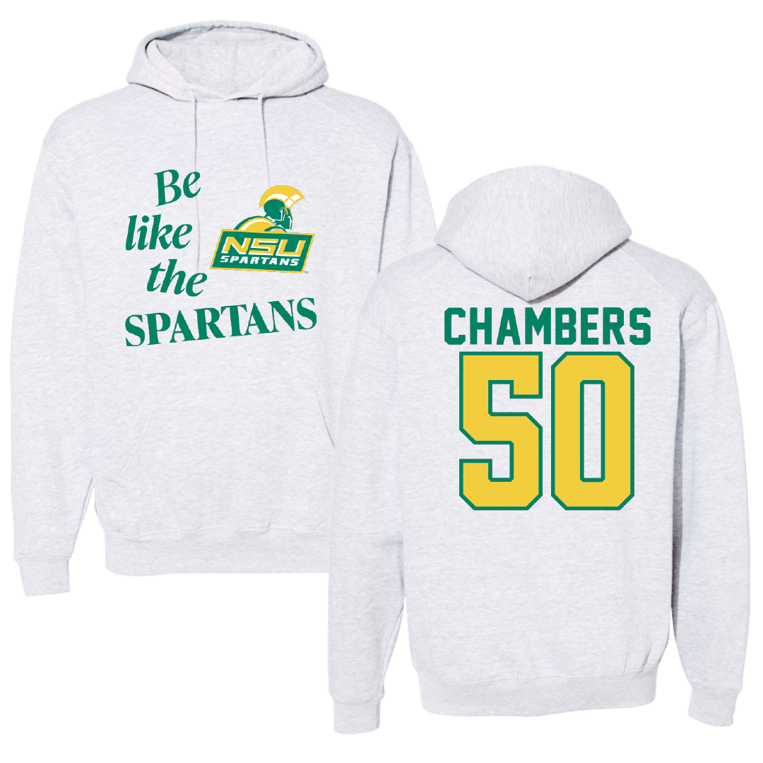 Norfolk State University Basketball Light Gray Be Like Us Hoodie - #50 Nyzaiah Chambers