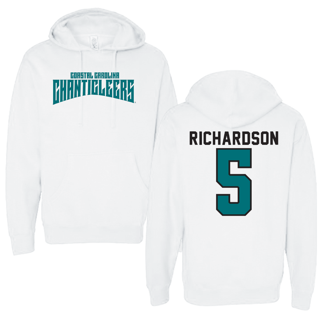 Coastal Carolina University Basketball White Classic Hoodie - #5 Deaja Richardson