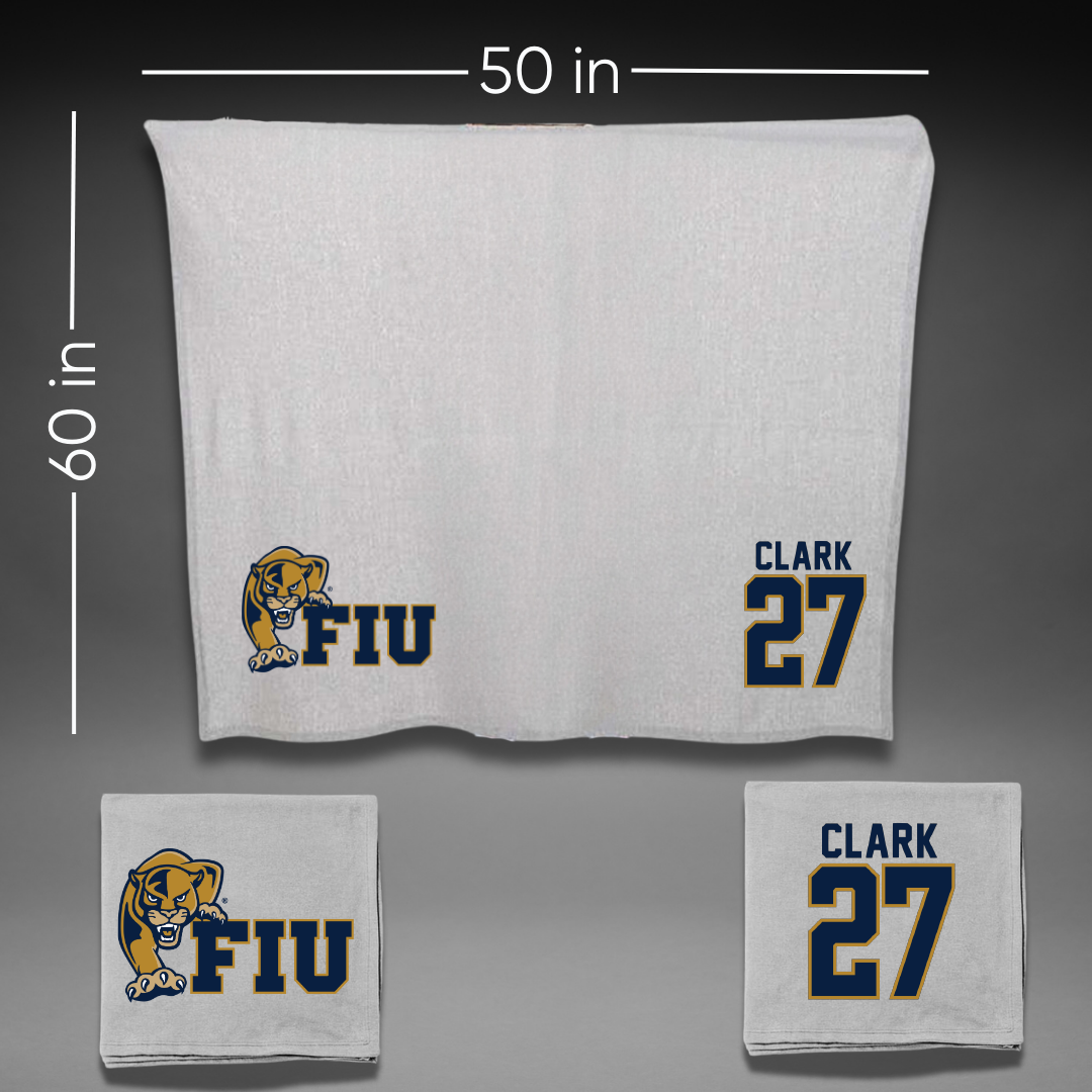 Florida International University Football Gray Blanket - #27 Mister Clark