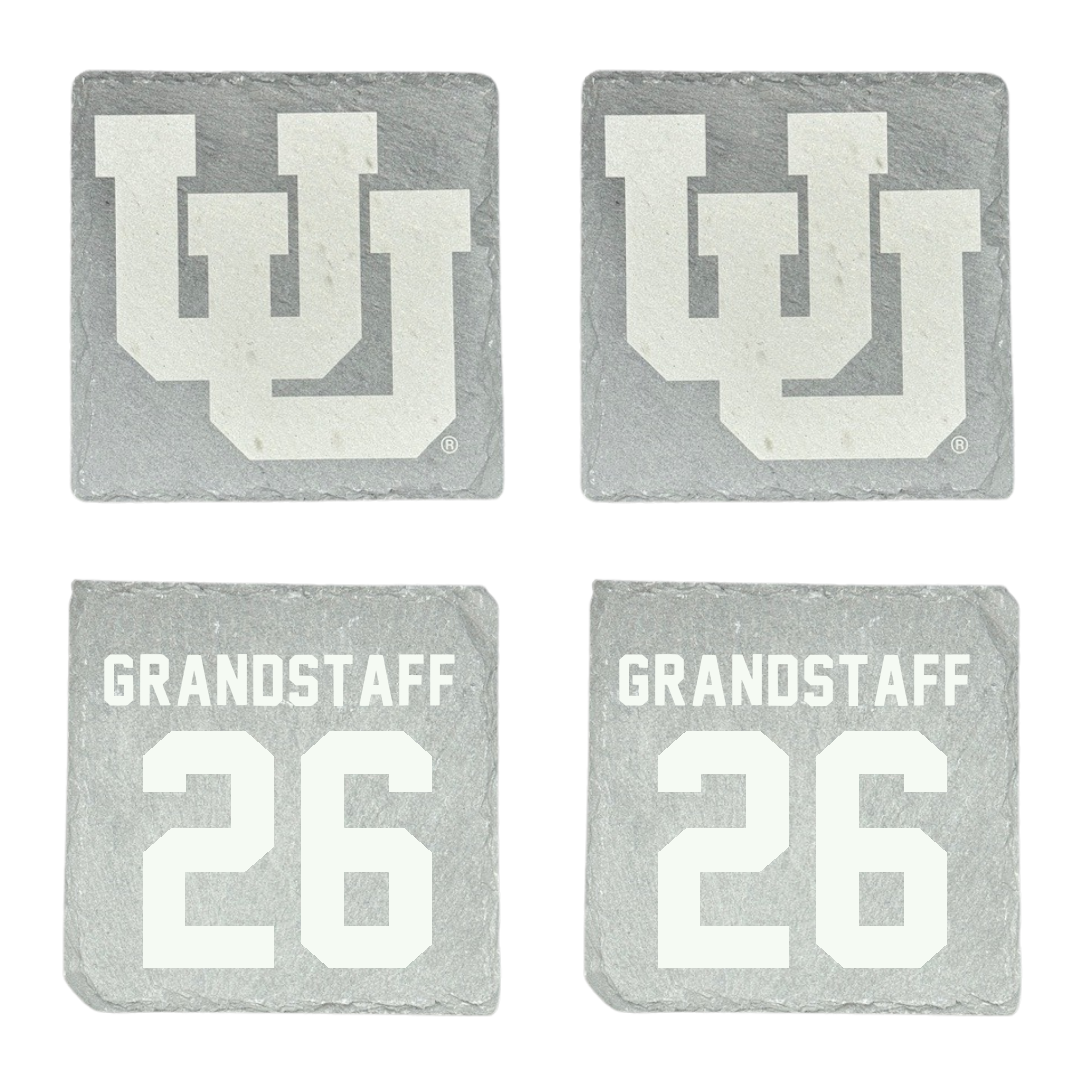 University of Utah Lacrosse Stone Coaster (4 Pack)  - #26 Brady Grandstaff