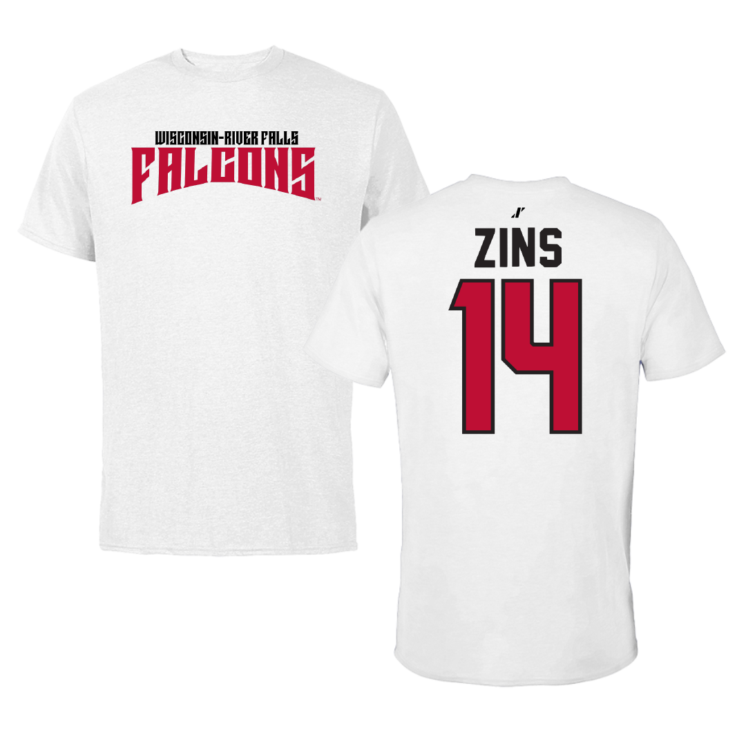 University of Wisconsin-River Falls Soccer White Classic Tee - #14 Macy Zins